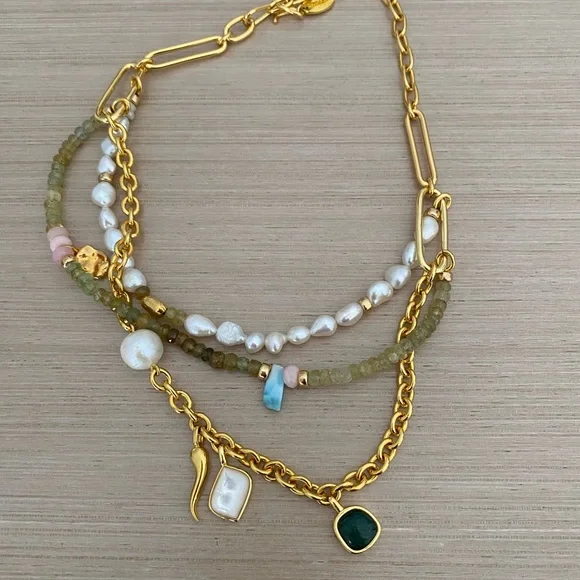 Stunning Lizzie Fortunato necklace! A multi strand stunner!